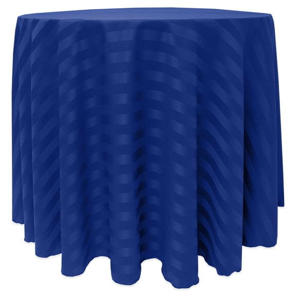 Ultimate Textile (3 Pack) Satin-Stripe 120-Inch Round Tablecloth - for Wedding and Catering, Hotel or Home Dining use, Royal Blue