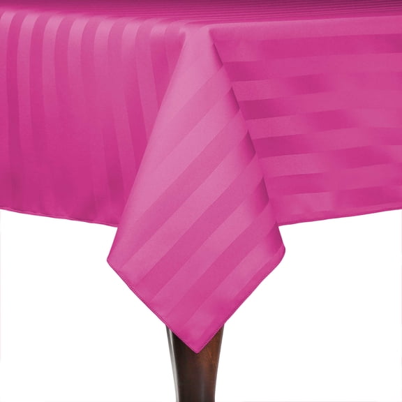 Ultimate Textile (3 Pack) Satin-Stripe 52 x 70-Inch Rectangular Tablecloth - for Wedding and Catering, Hotel or Home Dining use, Raspberry Red