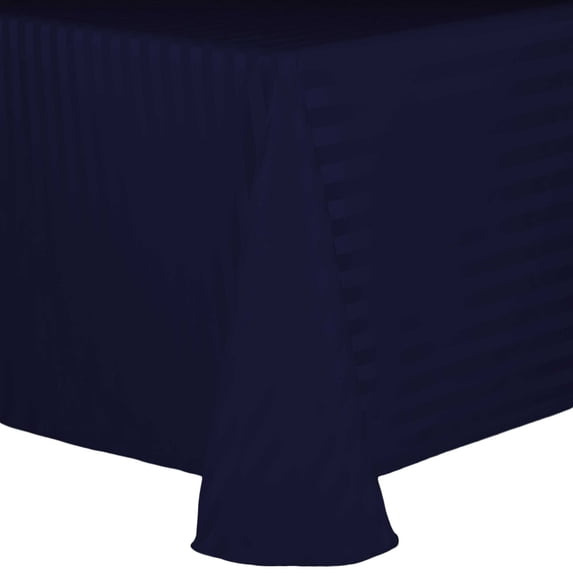 Ultimate Textile (3 Pack) Satin-Stripe 54 x 96-Inch Oval Tablecloth - for Home Dining Tables, Wedgewood Blue