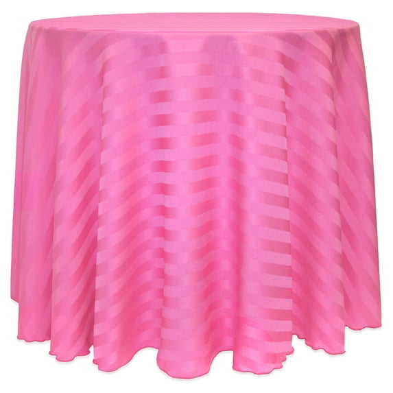 Ultimate Textile (3 Pack) Satin-Stripe 60-Inch Round Tablecloth - for Wedding and Catering, Hotel or Home Dining use, Watermelon