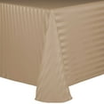 thumbnail image 1 of Ultimate Textile (3 Pack) Satin-Stripe 60 x 144-Inch Oval Tablecloth - for Home Dining Tables, Toast Dark Brown, 1 of 3