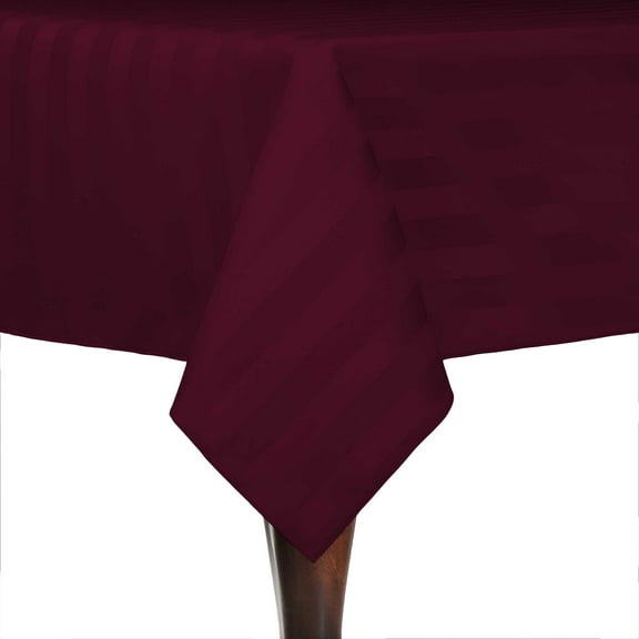 Ultimate Textile (3 Pack) Satin-Stripe 60 x 60-Inch Square Tablecloth - for Wedding and Catering, Hotel or Home Dining use, Burgundy Red