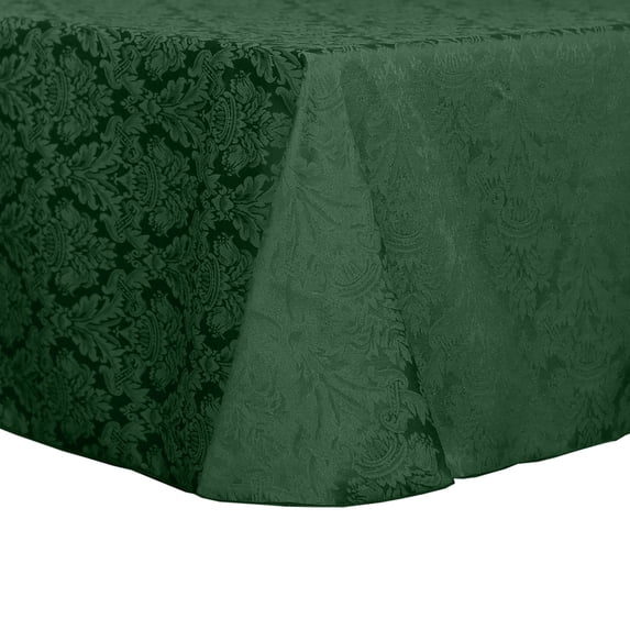 Ultimate Textile (3 Pack) Saxony 108 x 108-Inch Square Damask Tablecloth - Jacquard Weave Emblem Crest Design, Hunter Green