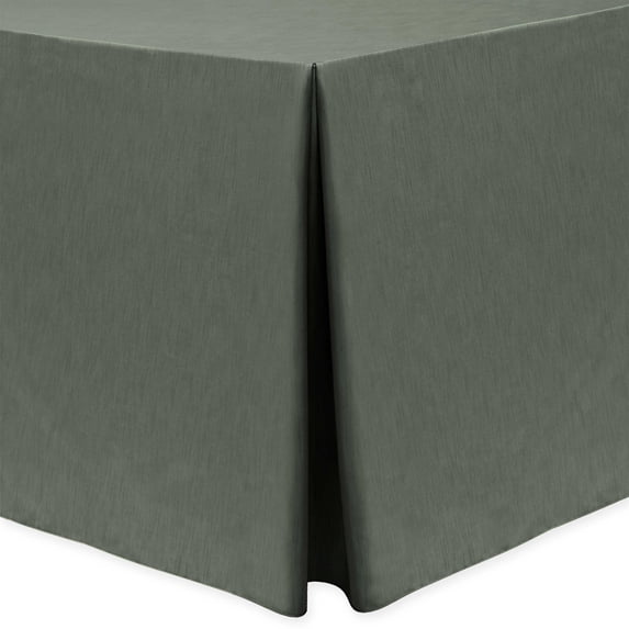 Ultimate Textile (3 Pack) Shantung - Majestic 4 ft. Fitted Tablecloth - for 30 x 48-Inch Banquet and Folding Rectangular Tables 36" High, Charcoal Grey