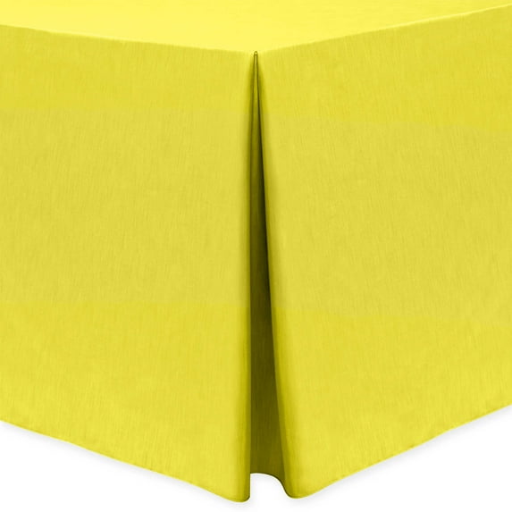 Ultimate Textile (3 Pack) Shantung - Majestic 4 ft. Fitted Tablecloth - for 30 x 48-Inch Banquet and Folding Rectangular Tables - 42" High, Lemon Yellow