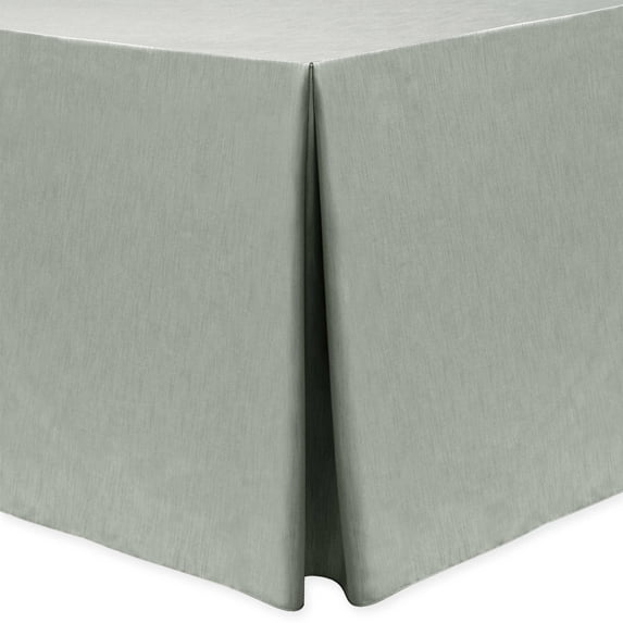 Ultimate Textile (3 Pack) Shantung - Majestic 4 ft. Fitted Tablecloth - for 30 x 48-Inch Banquet and Folding Rectangular Tables 36" High, Silver