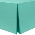 thumbnail image 1 of Ultimate Textile (3 Pack) Shantung - Majestic 8 ft. Fitted Tablecloth - for 30 x 96-Inch Banquet and Folding Rectangular Tables - 36"H, Caribbean Blue, 1 of 3