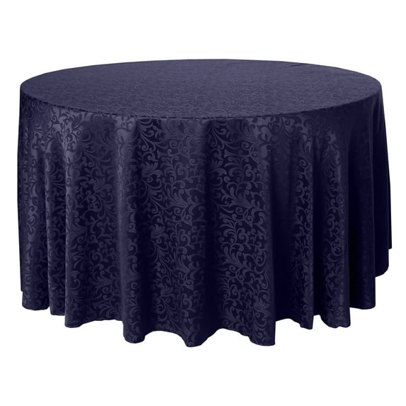 Ultimate Textile (3 Pack) Somerset 120-Inch Round Damask Tablecloth - Jacquard Weave Scroll Design, Plum Purple