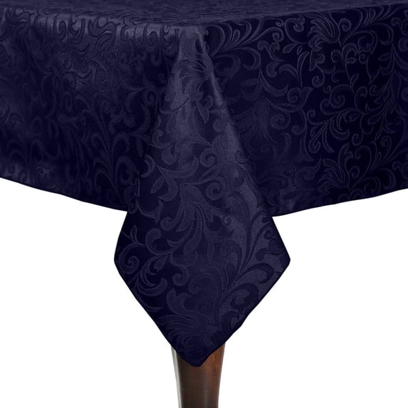 Ultimate Textile (3 Pack) Somerset 84 x 84-Inch Square Damask Tablecloth - Jacquard Weave Scroll Design, Plum Purple