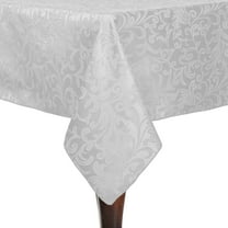 Ultimate Textile (3 Pack) Somerset 84 x 84-Inch Square Damask Tablecloth - Jacquard Weave Scroll Design, White