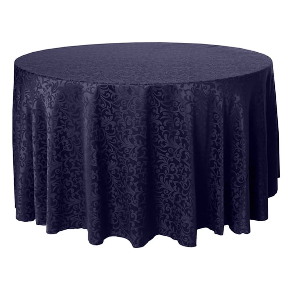 Ultimate Textile (3 Pack) Somerset 96-Inch Round Damask Tablecloth - Jacquard Weave Scroll Design, Plum Purple