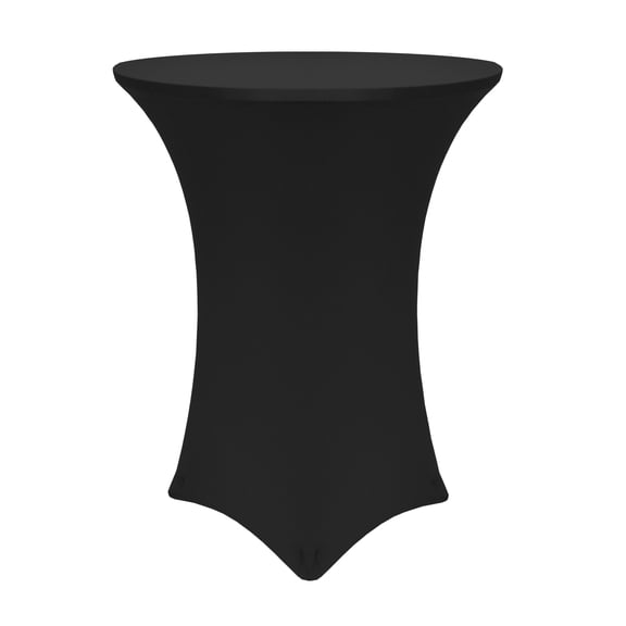 Ultimate Textile 30-36-Inch Round Cocktail Spandex Fitted Stretch Elastic Tablecloth Black