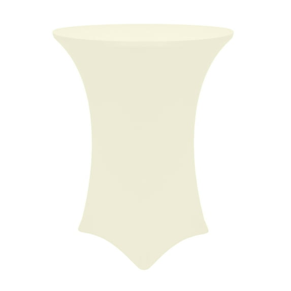 Ultimate Textile 30-36-Inch Round Cocktail Spandex Fitted Stretch Elastic Tablecloth Ivory Cream