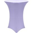 thumbnail image 1 of Ultimate Textile 30-36-Inch Round Cocktail Spandex Fitted Stretch Elastic Tablecloth Lilac Light Purple, 1 of 2