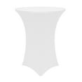 thumbnail image 1 of Ultimate Textile 30-36-Inch Round Cocktail Spandex Fitted Stretch Elastic Tablecloth White, 1 of 2