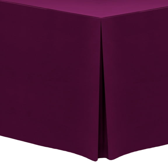 Ultimate Textile 4 ft. Fitted Polyester Tablecloth - for 18 x 48-Inch Classroom and Folding Rectangle Tables 36"H, Magenta