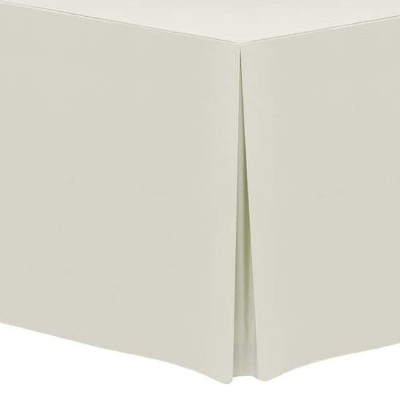 Ultimate Textile 4 ft. Fitted Polyester Tablecloth - for 18 x 48-Inch Classroom and Folding Rectangle Tables 36"H, Oyster