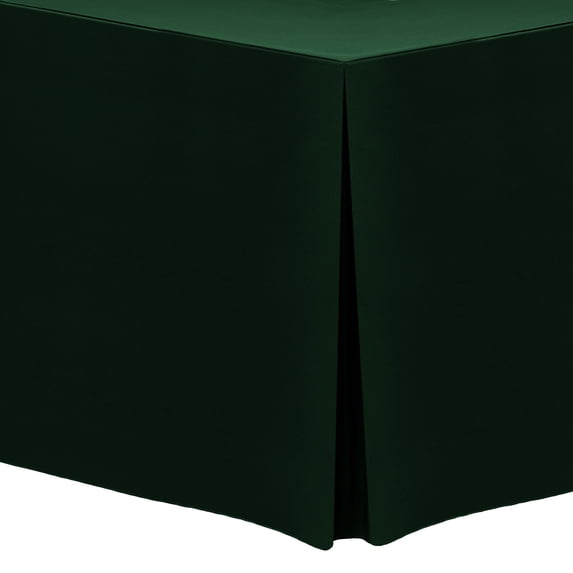 Ultimate Textile 4 ft. Fitted Polyester Tablecloth - for 24 x 48-Inch Banquet and Folding Rectangular Tables - 42"H, Forest Green