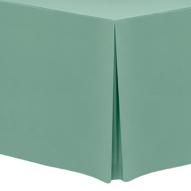 Ultimate Textile 4 ft. Fitted Polyester Tablecloth - for 24 x 48-Inch Banquet and Folding Rectangular Tables - 42"H, Seamist Light Green