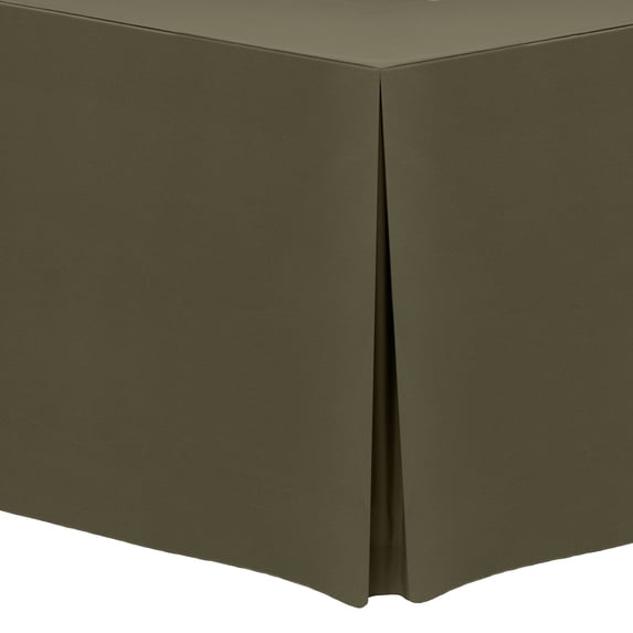 Ultimate Textile 4 ft. Fitted Polyester Tablecloth - for 24 x 48-Inch Banquet and Folding Rectangular Tables, Olive Green
