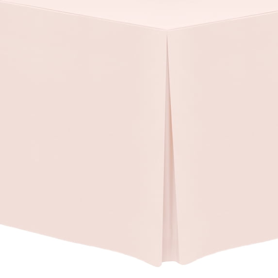 Ultimate Textile 4 ft. Fitted Polyester Tablecloth - for 30 x 48-Inch Banquet and Folding Rectangular Tables 36"H, Ice Peach