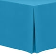 thumbnail image 1 of Ultimate Textile 4 ft. Fitted Polyester Tablecloth - for 30 x 48-Inch Banquet and Folding Rectangular Tables - 42"H, Cobalt Blue, 1 of 3