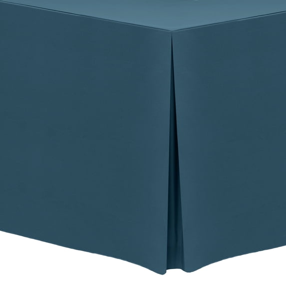 Ultimate Textile 4 ft. Fitted Polyester Tablecloth - for 30 x 48-Inch Banquet and Folding Rectangular Tables - 42"H, Wedgewood Blue