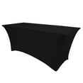 thumbnail image 1 of Ultimate Textile 4 ft. Fitted Spandex Table Cover - for 30 x 48-Inch Banquet and Folding Rectangular Tables, Black, 1 of 2