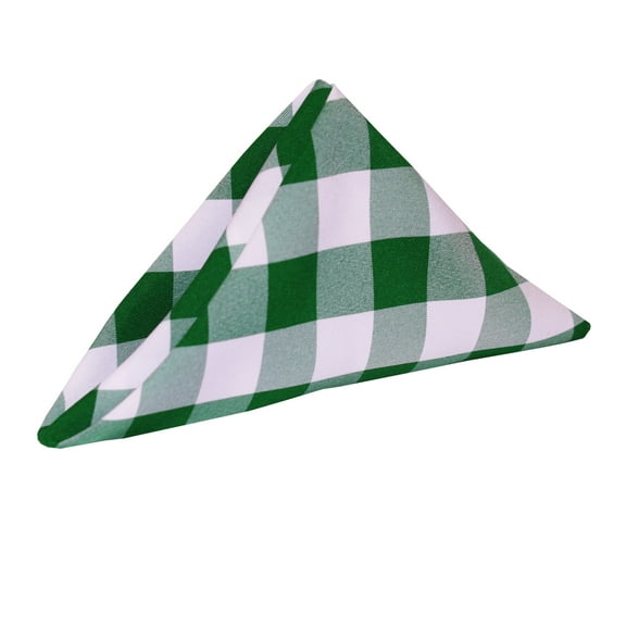 Ultimate Textile (5 Dozen) 17 x 17-Inch Polyester Checkered Cloth Napkins - for Picnic, Outdoor or Indoor Party use, Moss and White
