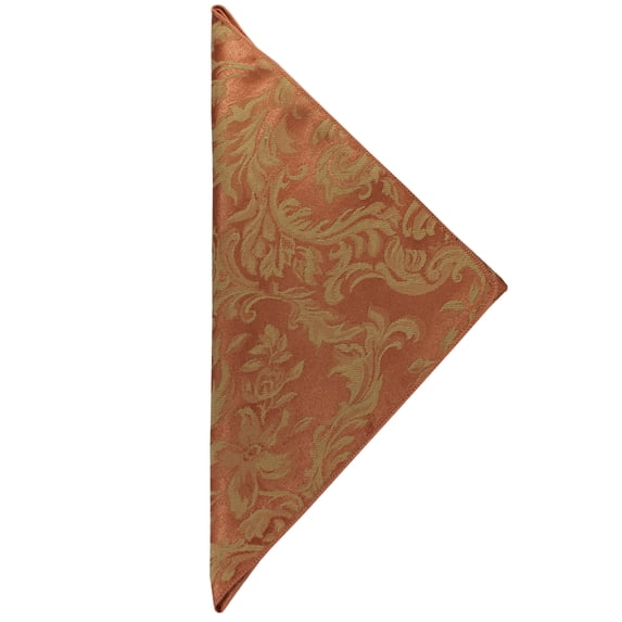 Ultimate Textile (5 Dozen) Miranda 20 x 20-Inch Damask Cloth Dinner Napkins- Jacquard Weave, Sienna Burnt Orange