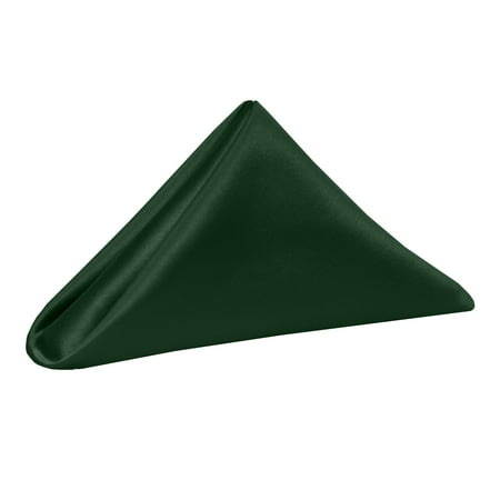 Ultimate Textile (5 Dozen) Satin 20 x 20-Inch Dinner Napkins - for Wedding, Special Event or Banquet use, Hunter Green