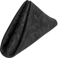 thumbnail image 1 of Ultimate Textile (5 Dozen) Somerset 20 x 20-Inch Damask Cloth Dinner Napkins- Jacquard Weave Scroll Design, Black, 1 of 2