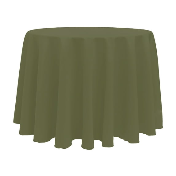 Ultimate Textile (5 Pack) 102-Inch Round Polyester Linen Tablecloth - for Wedding, Restaurant or Banquet use, Olive Green