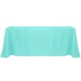 thumbnail image 1 of Ultimate Textile (5 Pack) 108 x 132-Inch Rectangular Polyester Linen Tablecloth with Rounded Corners - for Wedding, Restaurant or Banquet use, Caribbean Blue, 1 of 4