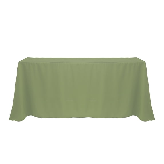 Ultimate Textile (5 Pack) 108 x 156-Inch Rectangular Polyester Linen Tablecloth with Rounded Corners - for Wedding, Restaurant or Banquet use, Army Green