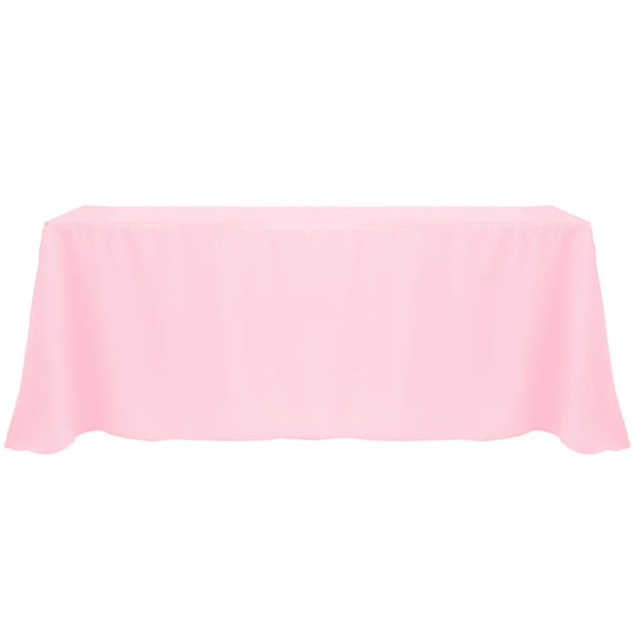 Ultimate Textile (5 Pack) 108 x 156-Inch Rectangular Polyester Linen Tablecloth with Rounded Corners - for Wedding, Restaurant or Banquet use, Light Pink