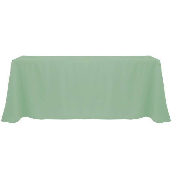 Ultimate Textile (5 Pack) 108 x 156-Inch Rectangular Polyester Linen Tablecloth with Rounded Corners - for Wedding, Restaurant or Banquet use, Seamist Light Green