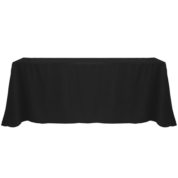 Ultimate Textile (5 Pack) 108 x 156-Inch Rectangular Polyester Linen Tablecloth with Rounded Corners - for Wedding, Restaurant or Banquet use, Black