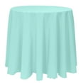 thumbnail image 1 of Ultimate Textile (5 Pack) 114-Inch Round Polyester Linen Tablecloth - for Wedding, Restaurant or Banquet use, Aqua Blue, 1 of 3