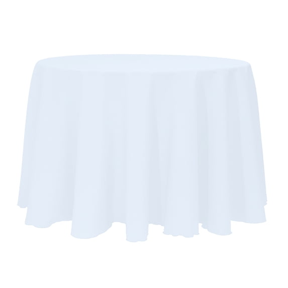 Ultimate Textile (5 Pack) 114-Inch Round Polyester Linen Tablecloth - for Wedding, Restaurant or Banquet use, Ice Blue