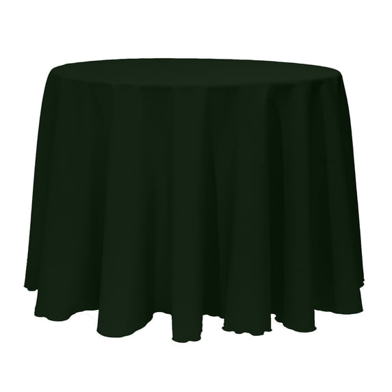 Ultimate Textile (5 Pack) 120-Inch Round Polyester Linen Tablecloth - for Wedding, Restaurant or Banquet use, Forest Green