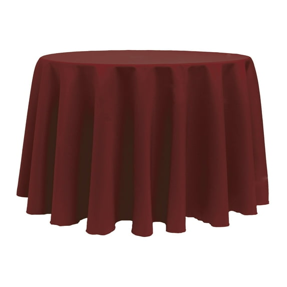 Ultimate Textile (5 Pack) 132-Inch Round Polyester Linen Tablecloth - for Wedding, Restaurant or Banquet use, Brick Rust Red