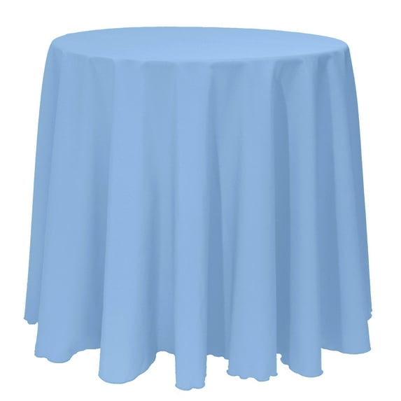 Ultimate Textile (5 Pack) 132-Inch Round Polyester Linen Tablecloth - for Wedding, Restaurant or Banquet use, Light Baby Blue
