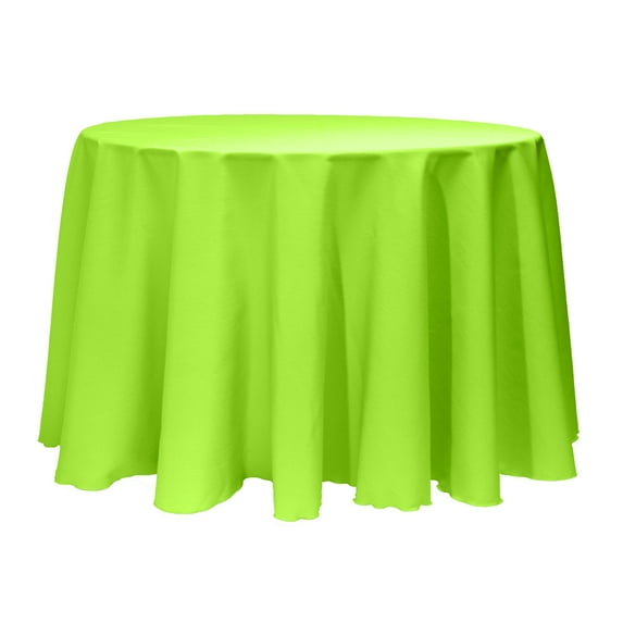 Ultimate Textile (5 Pack) 132-Inch Round Polyester Linen Tablecloth - for Wedding, Restaurant or Banquet use, Neon Green