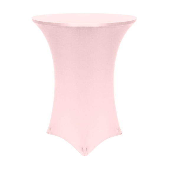 Ultimate Textile (5 Pack) 30-36-Inch Round Cocktail Spandex Fitted Stretch Elastic Tablecloth - for 42" High Tables, Pink