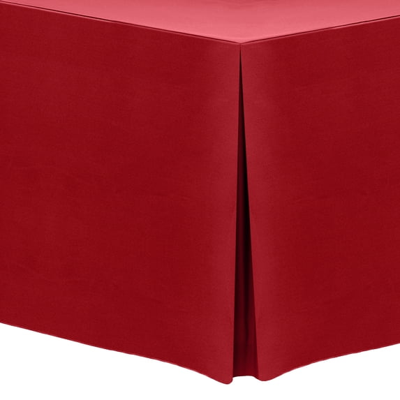 Ultimate Textile (5 Pack) 4 ft. Fitted Polyester Tablecloth - for 24 x 48-Inch Banquet and Folding Rectangular Tables, Holiday Red