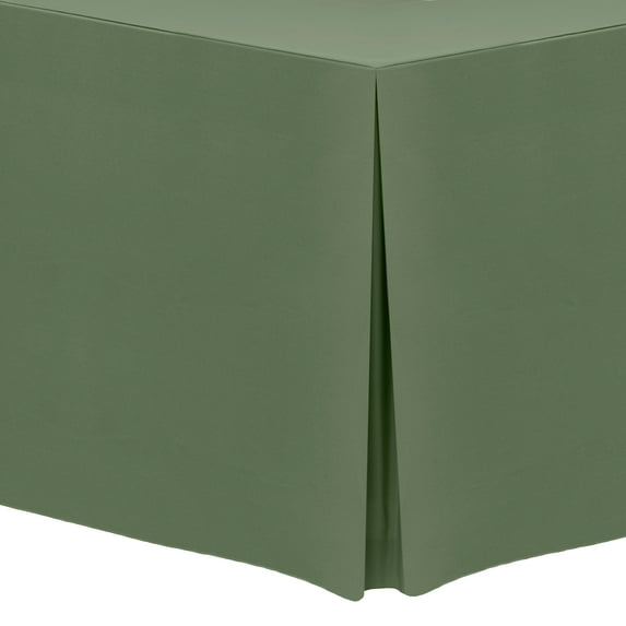 Ultimate Textile (5 Pack) 4 ft. Fitted Polyester Tablecloth - for 30 x 48-Inch Banquet and Folding Rectangular Tables - 42" High, Army Green