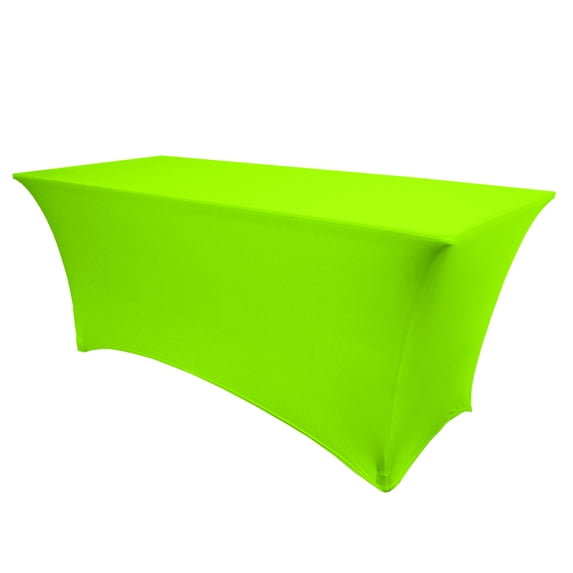 Ultimate Textile (5 Pack) 4 ft. Fitted Spandex Table Cover - for 30 x 48-Inch Banquet and Folding Rectangular Tables 36" High, Neon Green