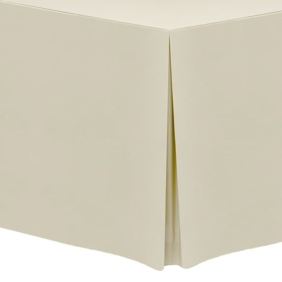 Ultimate Textile (5 Pack) 5 ft. Fitted Polyester Tablecloth - for 24 x 60-Inch Banquet and Folding Rectangular Tables, Tan Beige
