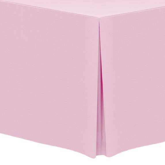 Ultimate Textile (5 Pack) 5 ft. Fitted Polyester Tablecloth - for 30 x 60-Inch Banquet and Folding Rectangular Tables 36"H, Light Pink
